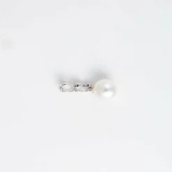PENDENTIF OR BLANC PERLE DIAMANT