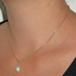 Pendentif Or blanc, Perle et Diamant
