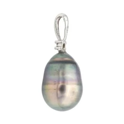 Pendentif Or blanc Perle de tahiti, Diamant