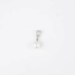 PENDENTIF OR BLANC PERLE DIAMANT