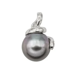 Pendentif Or blanc Perle de tahiti