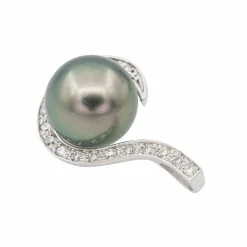 Pendentif Or blanc Perle de tahiti