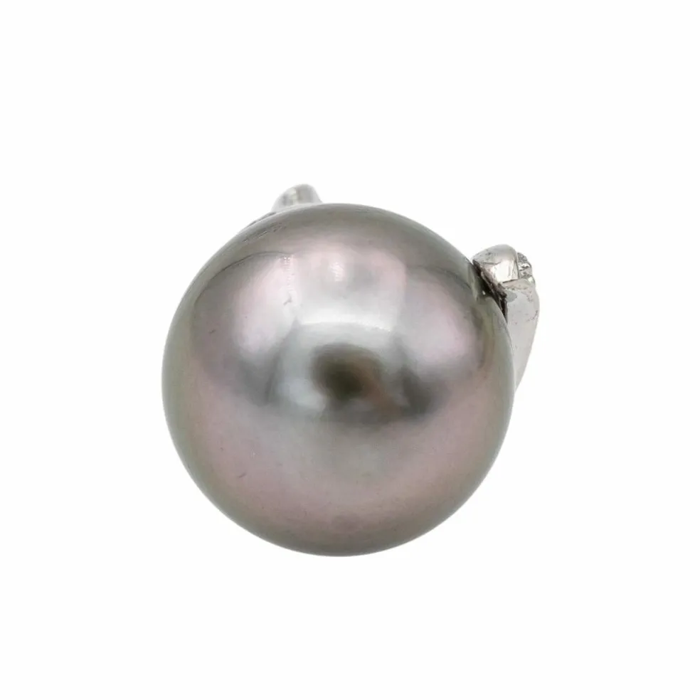 Pendentif Or blanc Perle de tahiti
