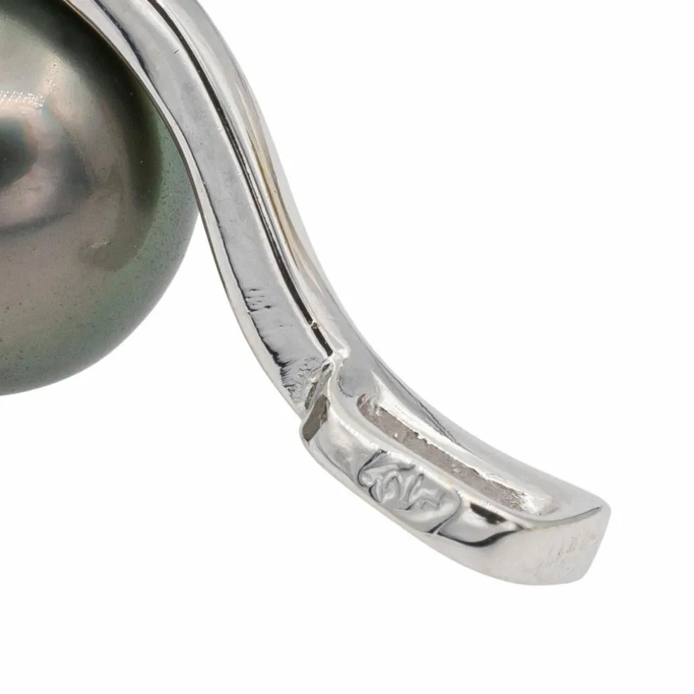 Pendentif Or blanc Perle de tahiti