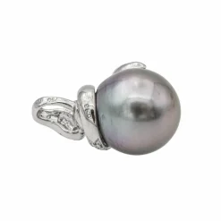 Pendentif Or blanc Perle de tahiti