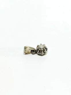 Pendentif or blanc platine et diamant