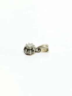 Pendentif or blanc platine et diamant