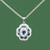 Pendentif or blanc saphirs diamants