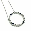 Pendentif Or blanc Saphirs Diamants