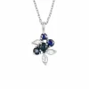 Pendentif Or blanc Saphirs et Diamants