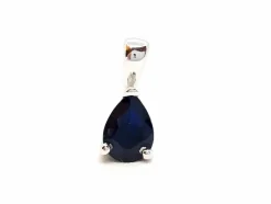 Pendentif Or blanc Saphir