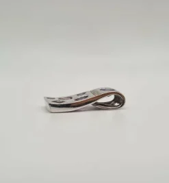 Pendentif or blanc serti de saphir rose et améthyste