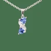 Pendentif or blanc tanzanite diamants