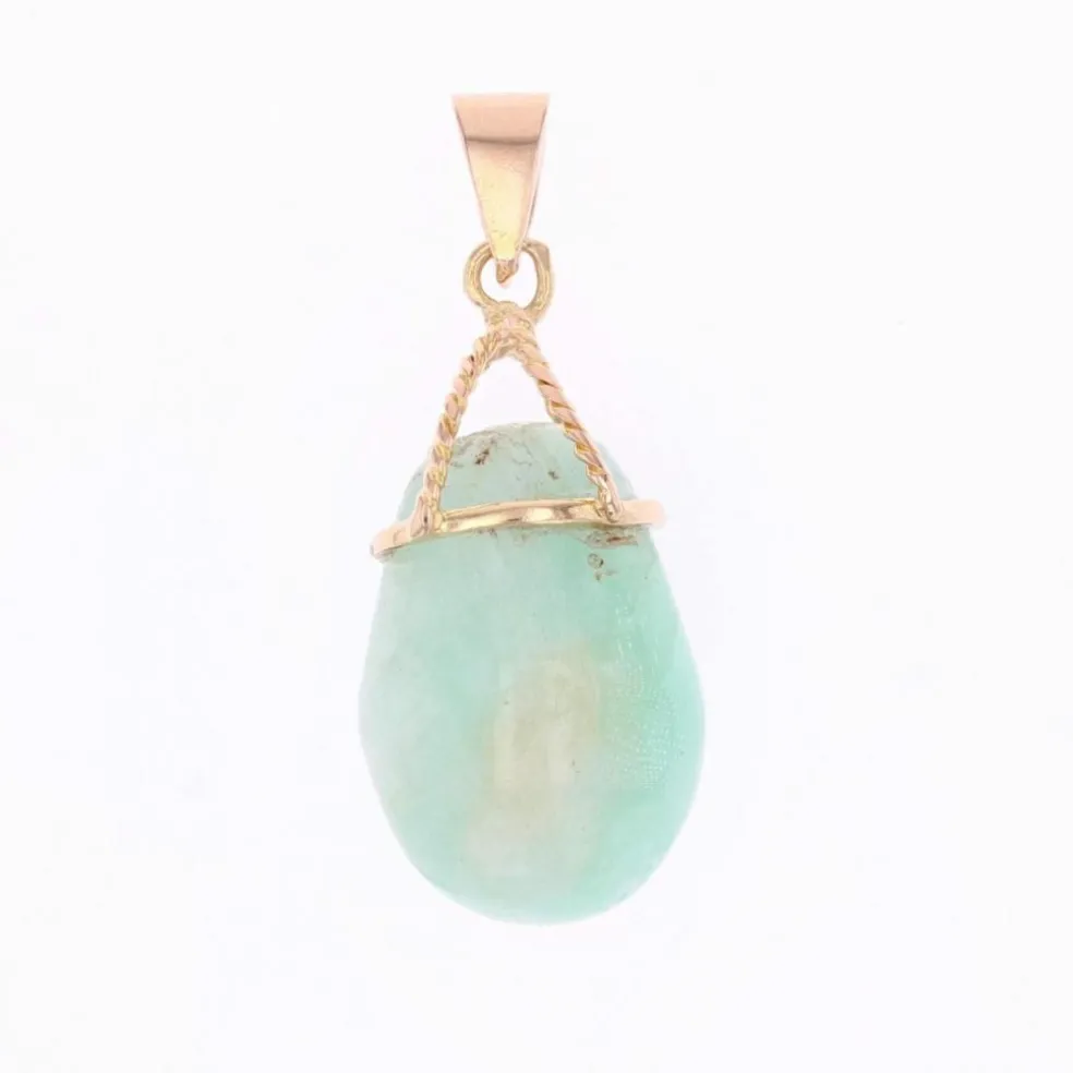 Pendentif or et amazonite