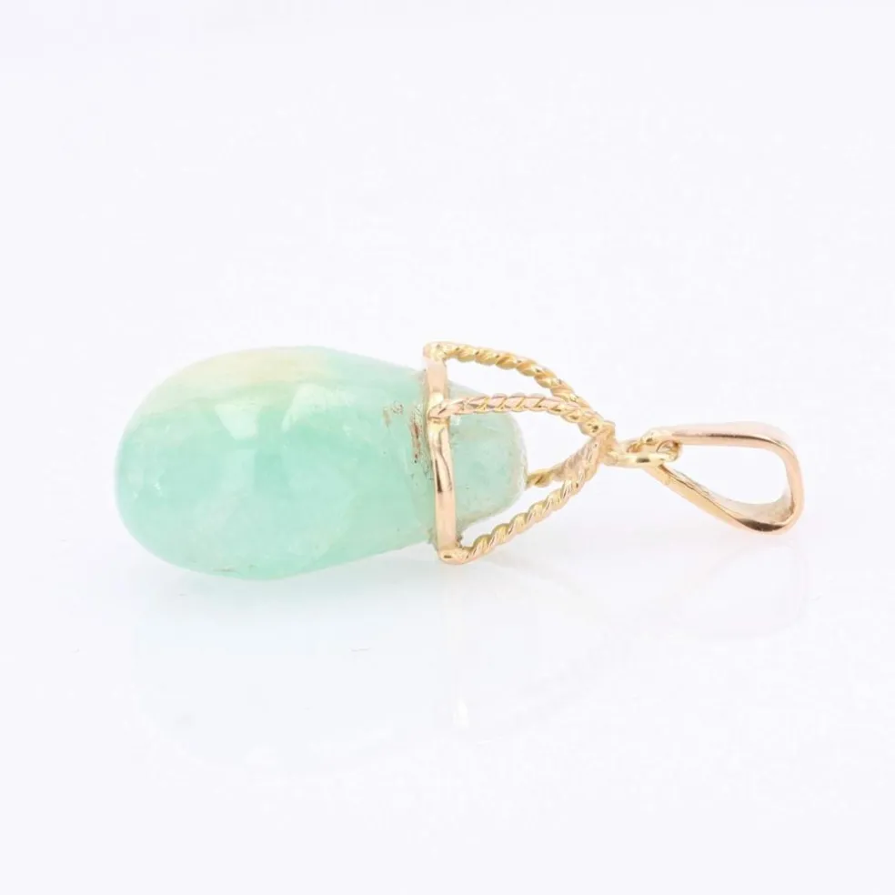 Pendentif or et amazonite