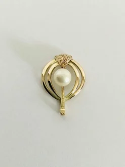 Pendentif Or Et Perle