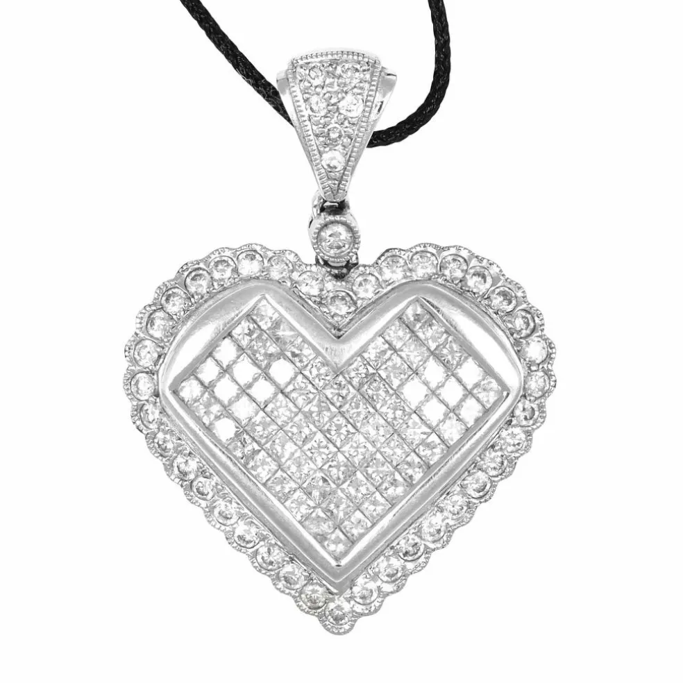 Pendentif Or gris et Diamants