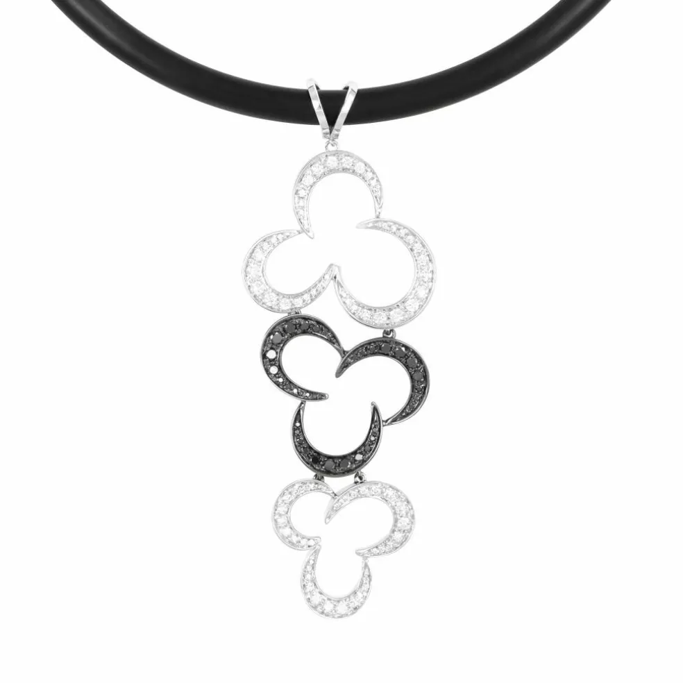 Pendentif Or Gris et Diamants