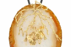 Pendentif or jaune agate