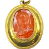Pendentif Or jaune Camée en cornaline