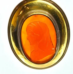 Pendentif Or jaune Camée en cornaline