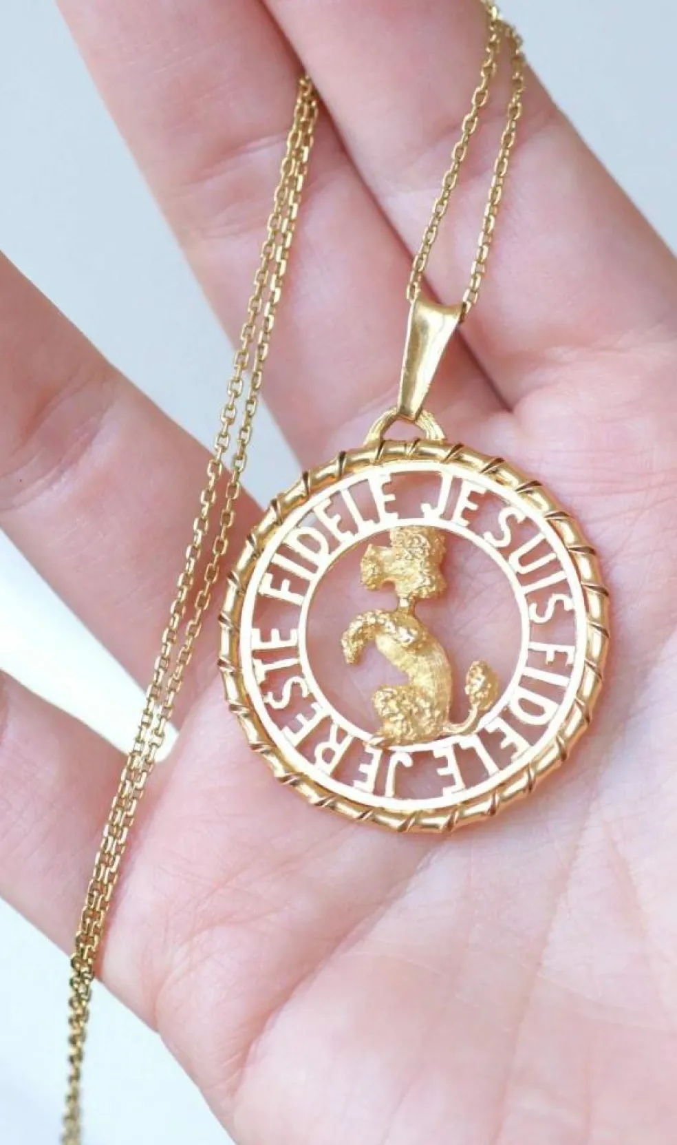 Pendentif Or jaune Caniche