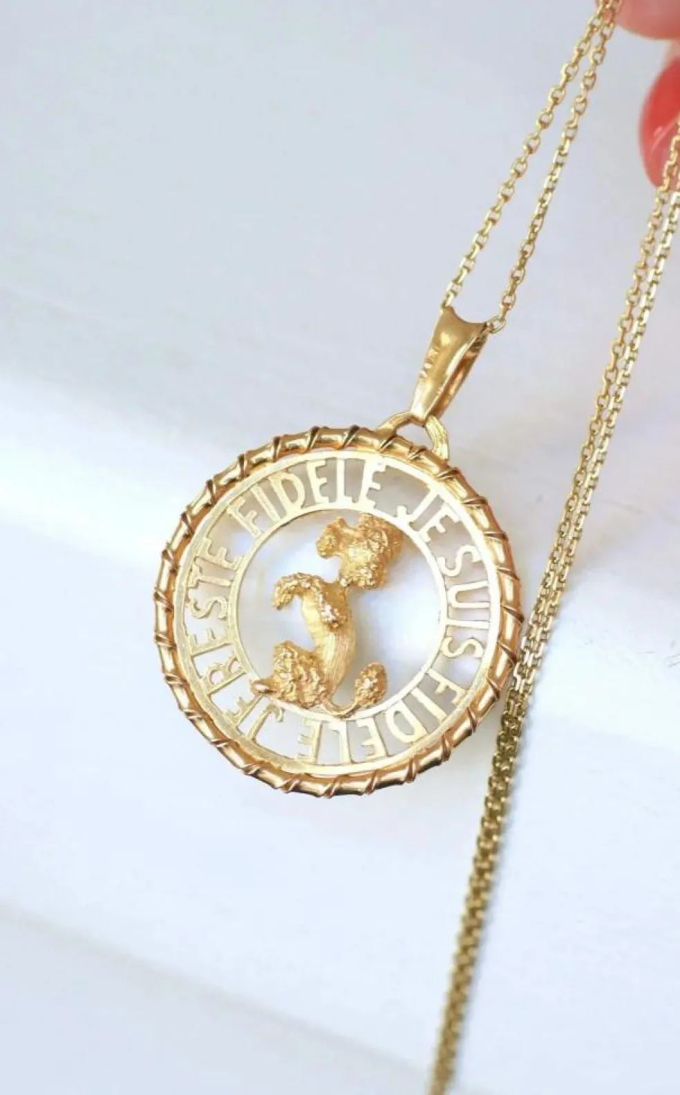 Pendentif Or jaune Caniche