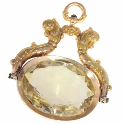 Pendentif or jaune, citrine