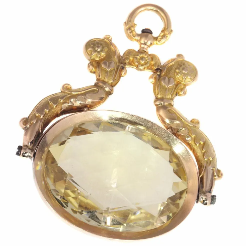 Pendentif or jaune, citrine