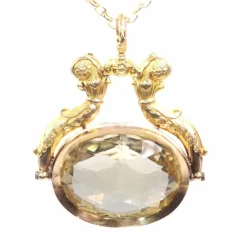 Pendentif or jaune, citrine