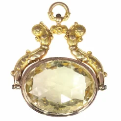 Pendentif or jaune, citrine
