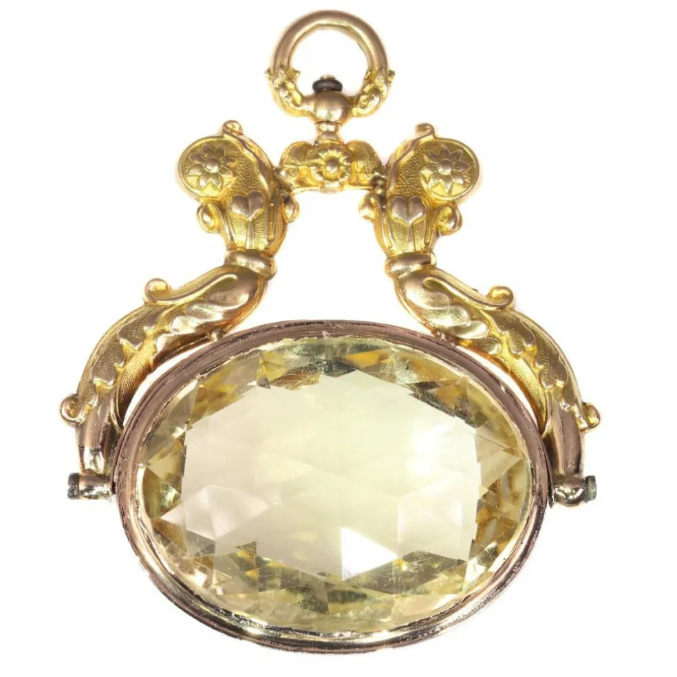 Pendentif or jaune, citrine