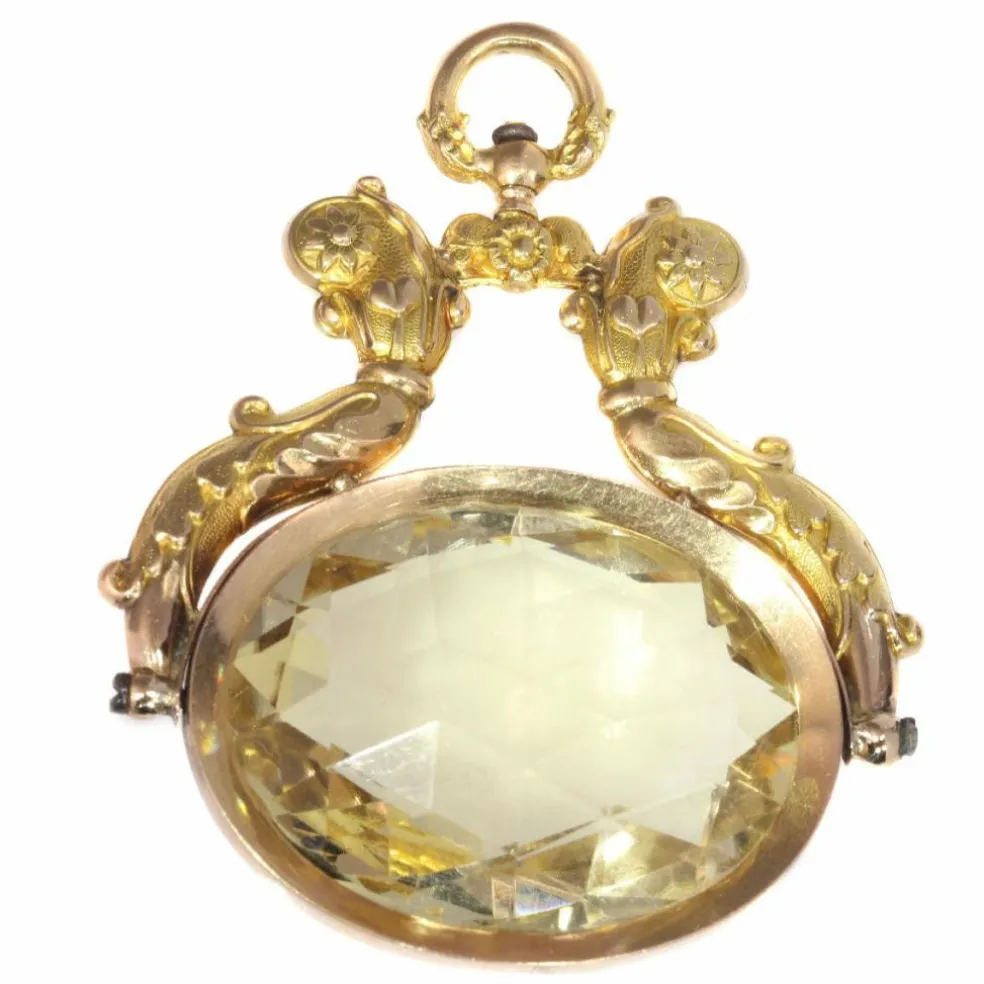 Pendentif or jaune, citrine