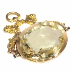 Pendentif or jaune, citrine