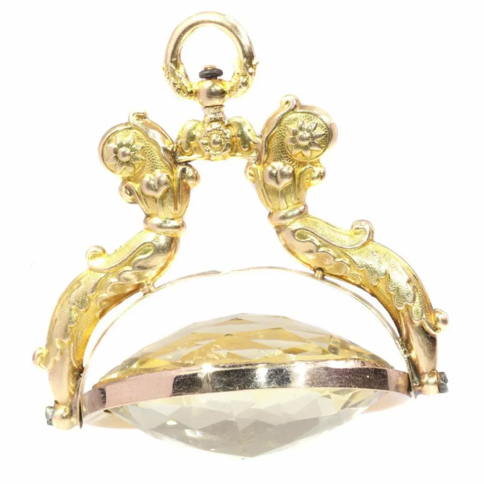 Pendentif or jaune, citrine