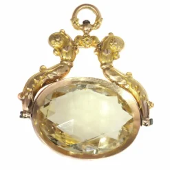 Pendentif or jaune, citrine