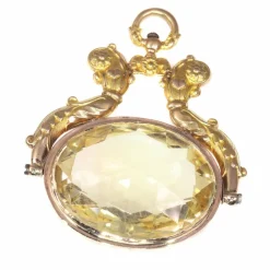 Pendentif or jaune, citrine