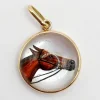 Pendentif or jaune, cristal d'Essex tête de cheval (circa 1900)