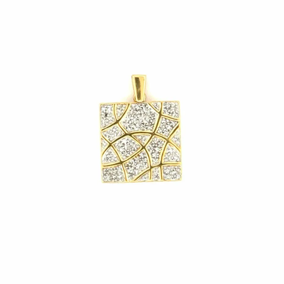 Pendentif or jaune diamants