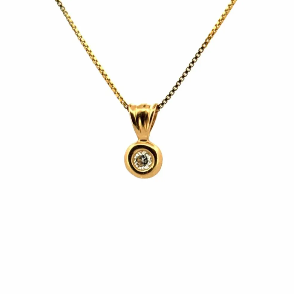 Pendentif or jaune diamant