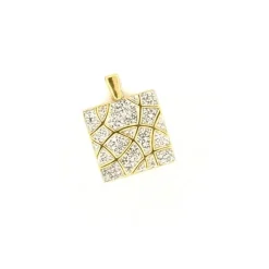 Pendentif or jaune diamants