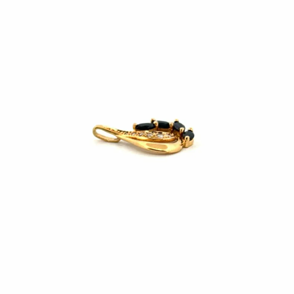 Pendentif or jaune diamants topazes