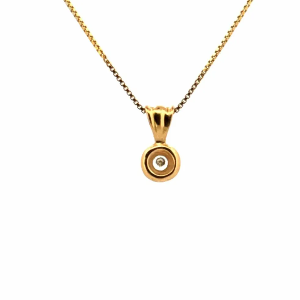 Pendentif or jaune diamant