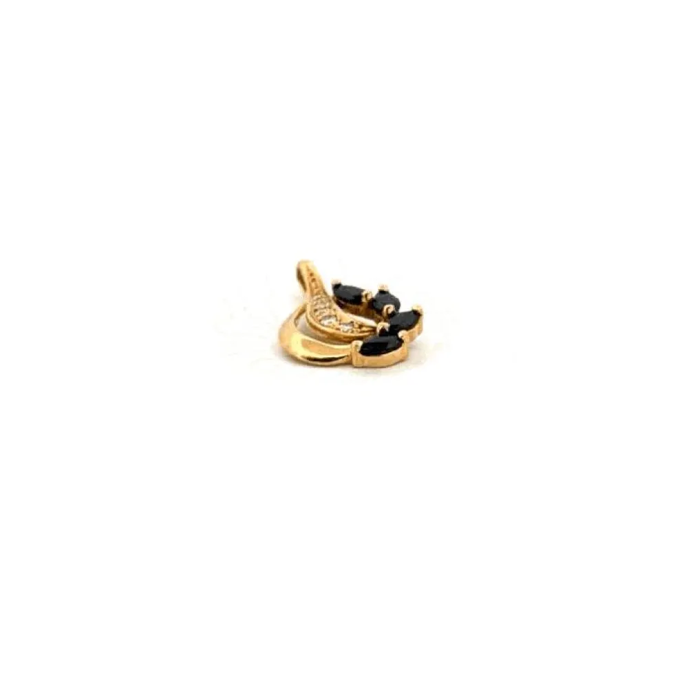 Pendentif or jaune diamants topazes