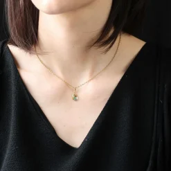 Pendentif or jaune d'occasion émeraude