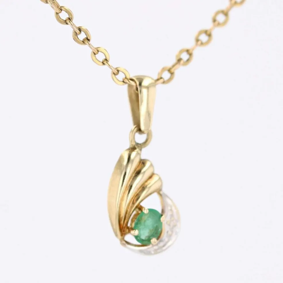 Pendentif or jaune d'occasion émeraude