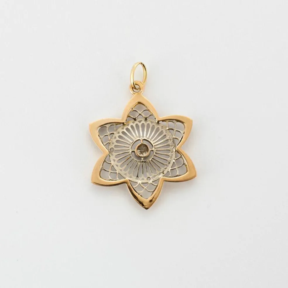 Pendentif or jaune et blanc diamant
