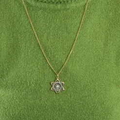 Pendentif or jaune et blanc diamant