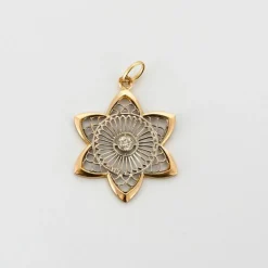 Pendentif or jaune et blanc diamant
