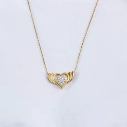 Pendentif or jaune et diamants